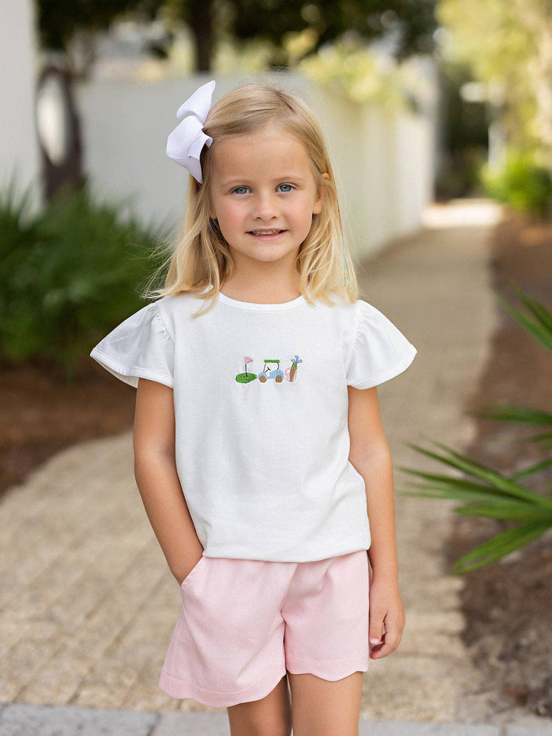 Pink Twill Girl Shorts