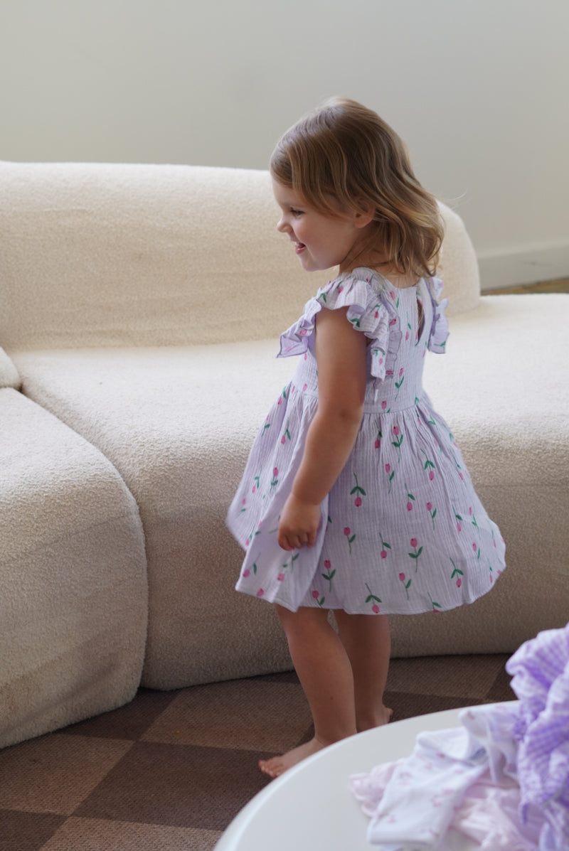 Tiny Tulip Floral Print Dress