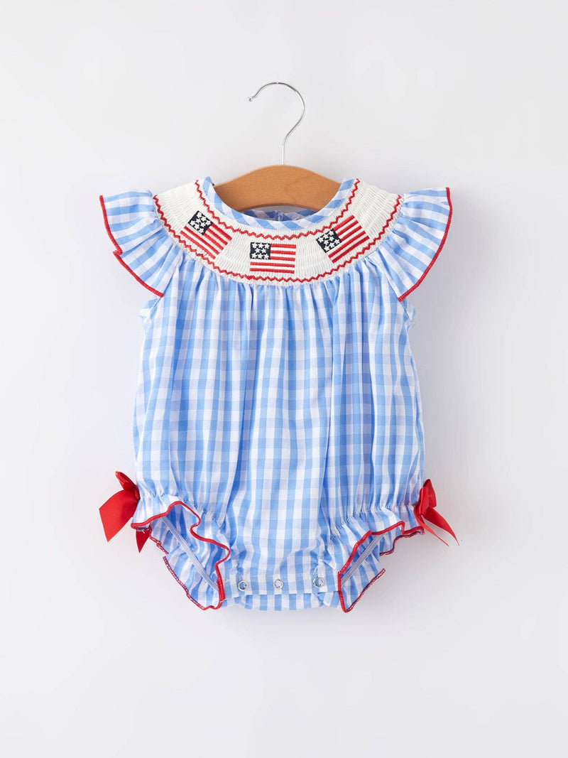 American Flag Smocked Bubble