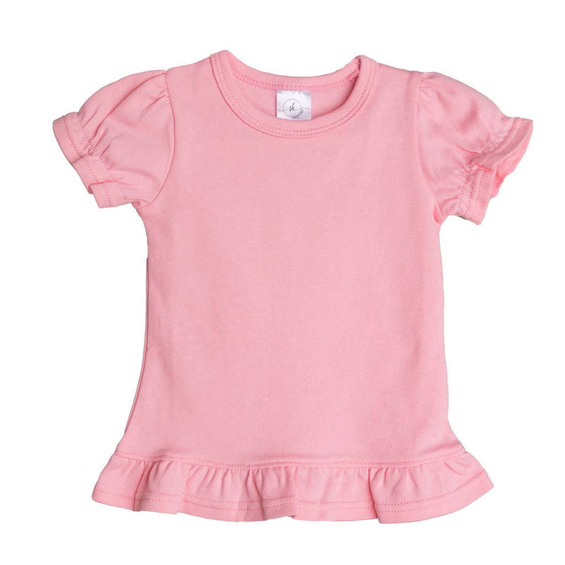 Pink Ruffle Shirt With Embroidery
