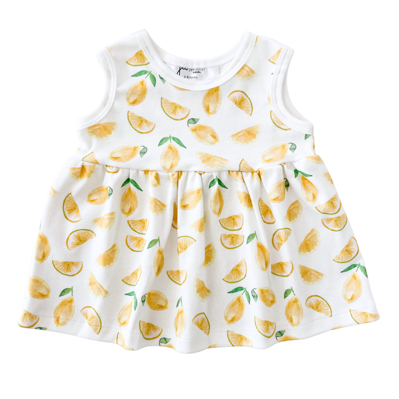 PREORDER Shipping Late April- Organic Cotton Tank Dress - Lemon Drop