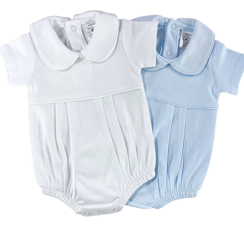 White Pleated Bubble With Embroidery