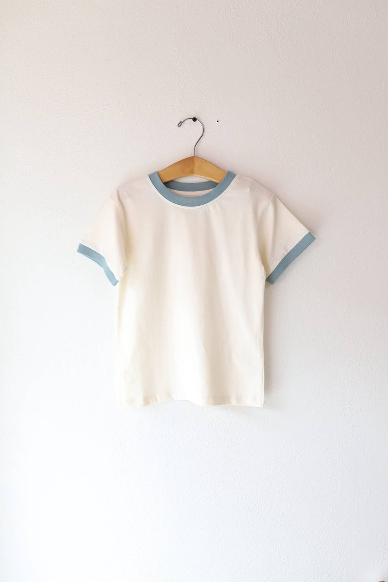 Basic Kids Ringer Tee- Blue