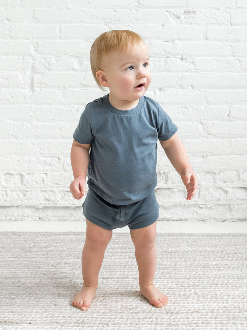 Organic Baby and Kids Classic Crew Neck Tee - Harbor