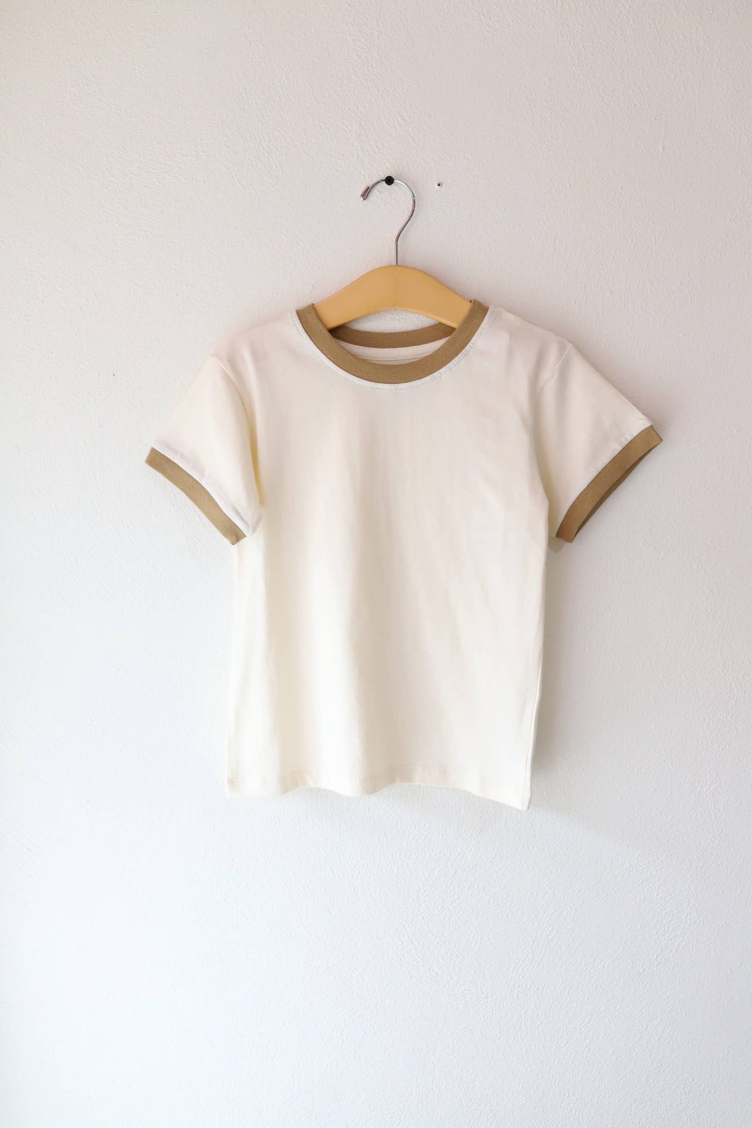 Basic Kids Ringer Tee- Tan